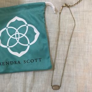 Kendra Scott Rose Quartz Elisa Necklace in Gold